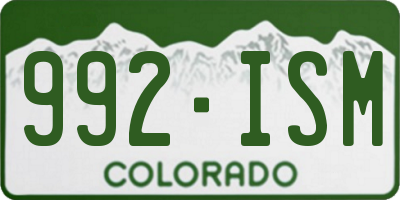 CO license plate 992ISM