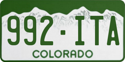 CO license plate 992ITA