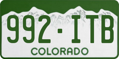 CO license plate 992ITB