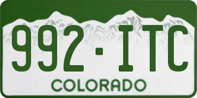 CO license plate 992ITC