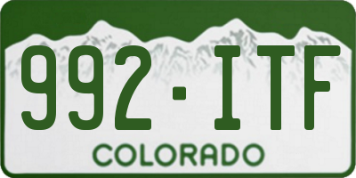CO license plate 992ITF