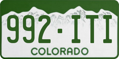 CO license plate 992ITI