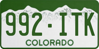CO license plate 992ITK