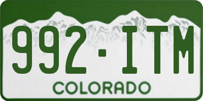 CO license plate 992ITM