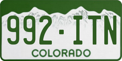 CO license plate 992ITN