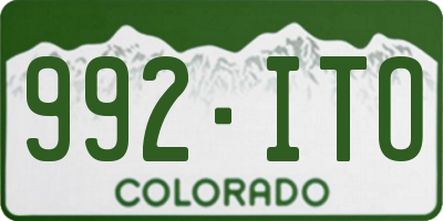 CO license plate 992ITO
