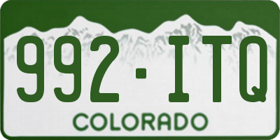 CO license plate 992ITQ