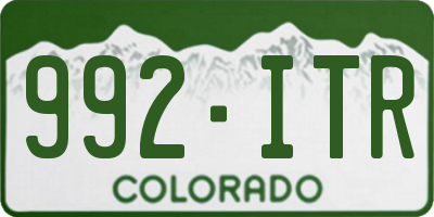 CO license plate 992ITR
