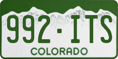 CO license plate 992ITS