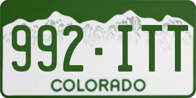 CO license plate 992ITT
