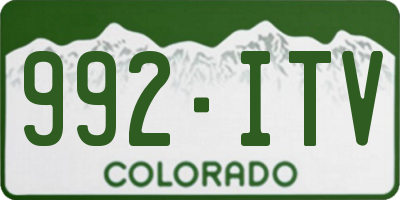 CO license plate 992ITV