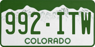 CO license plate 992ITW