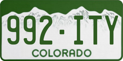 CO license plate 992ITY
