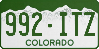 CO license plate 992ITZ