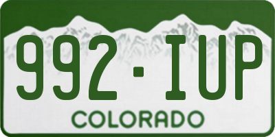 CO license plate 992IUP