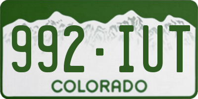 CO license plate 992IUT