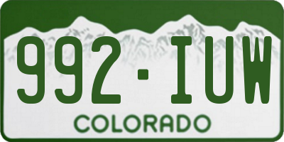 CO license plate 992IUW