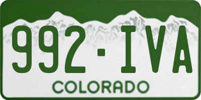 CO license plate 992IVA