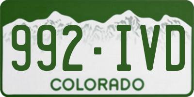CO license plate 992IVD