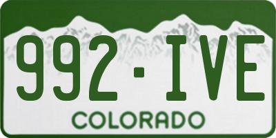 CO license plate 992IVE