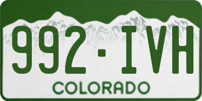 CO license plate 992IVH