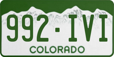 CO license plate 992IVI