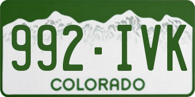 CO license plate 992IVK