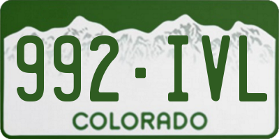 CO license plate 992IVL