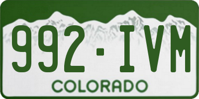 CO license plate 992IVM