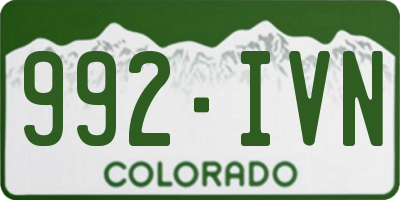 CO license plate 992IVN