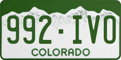 CO license plate 992IVO