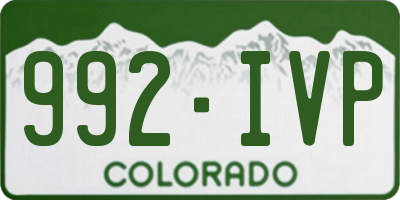 CO license plate 992IVP
