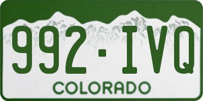 CO license plate 992IVQ