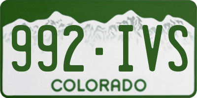 CO license plate 992IVS