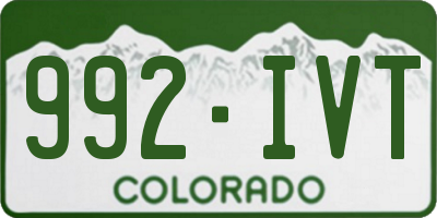CO license plate 992IVT