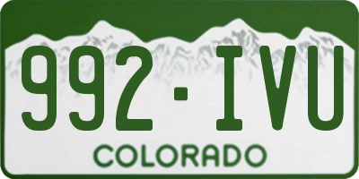 CO license plate 992IVU