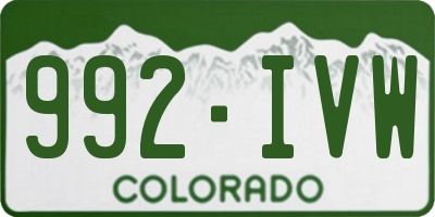 CO license plate 992IVW