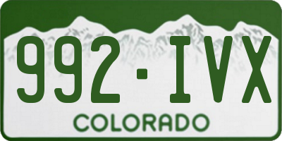 CO license plate 992IVX