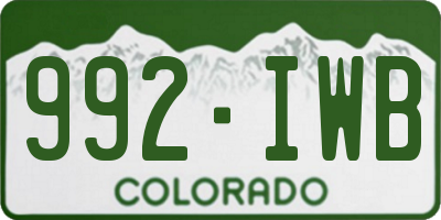 CO license plate 992IWB