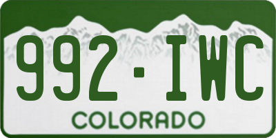 CO license plate 992IWC