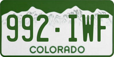 CO license plate 992IWF