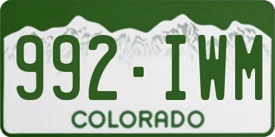 CO license plate 992IWM