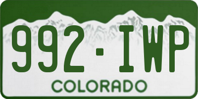 CO license plate 992IWP