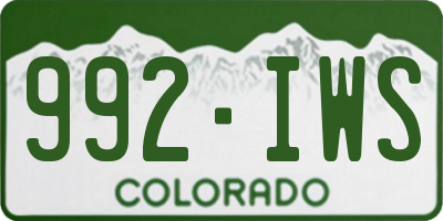 CO license plate 992IWS