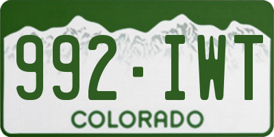 CO license plate 992IWT