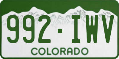 CO license plate 992IWV