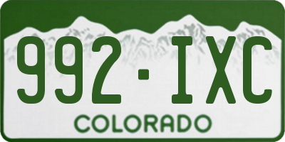 CO license plate 992IXC
