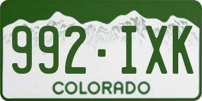 CO license plate 992IXK
