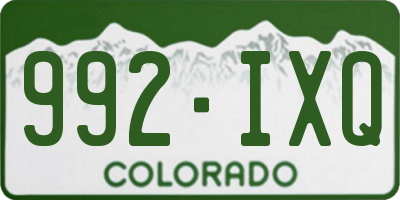 CO license plate 992IXQ