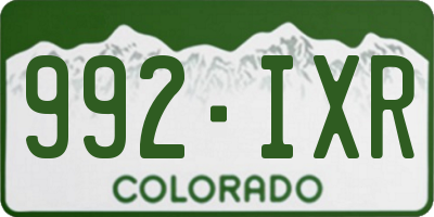 CO license plate 992IXR